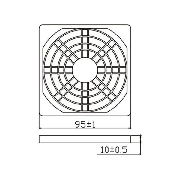 Plastic grille 92mm fan