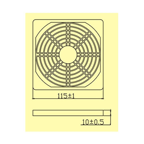 Plastic grille 110mm fan