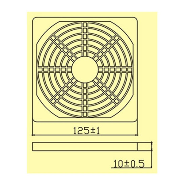 Plastic grille 120mm fan